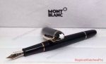 Replica Mont Blanc Pens - Meisterstuck Midsize Black Fountain Pen-145 Rose Gold Clip